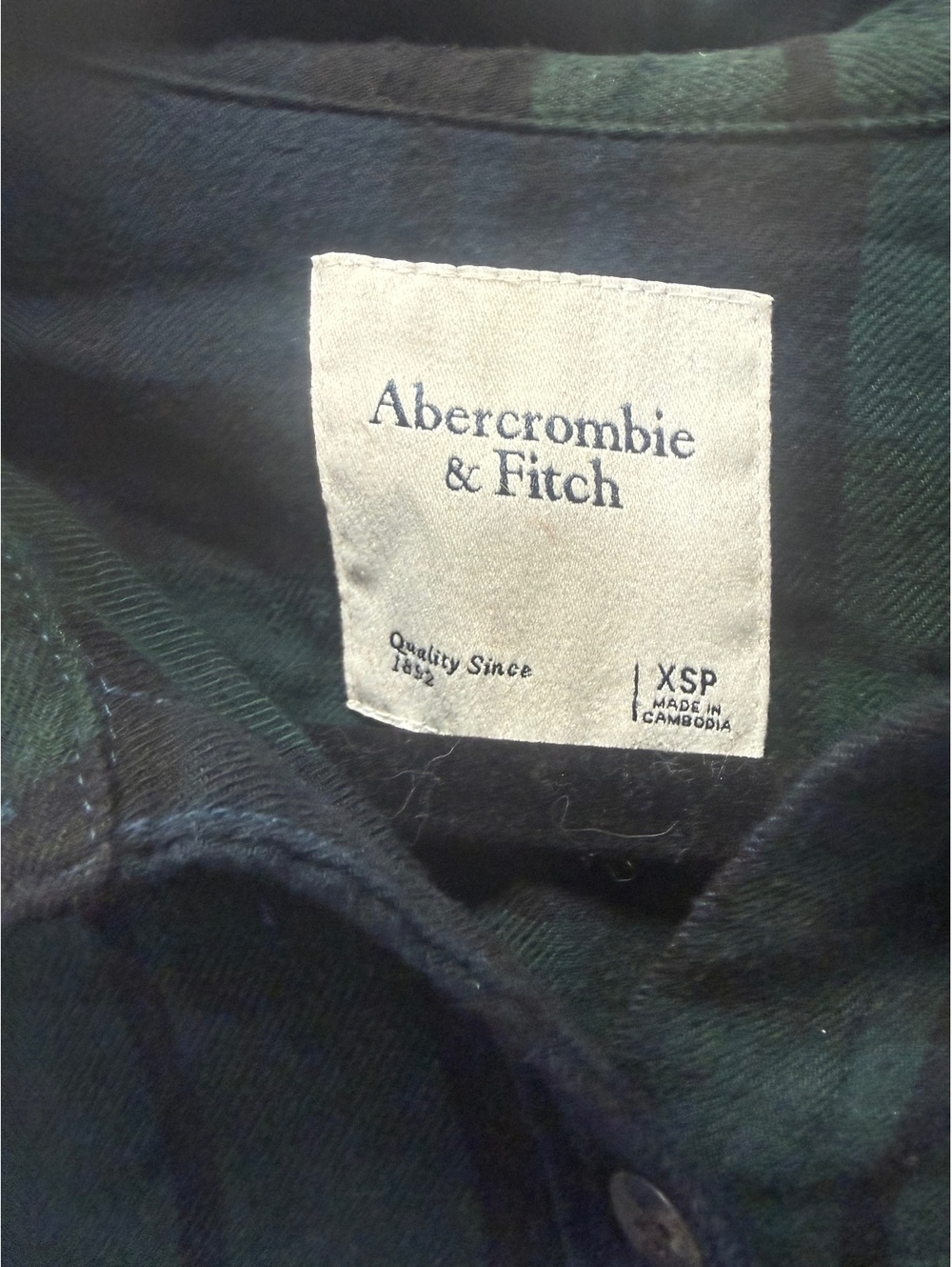 Abercrombie & Fitch Green Plaid Belted Shirt Dress Size XSP - Picture 4 of 4